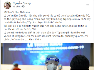 Cần xử lý nghiêm Fbker Nguyễn Quang vì xuyên tạc công tác phòng chống dịch Covid-19