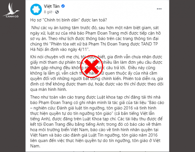 Đừng hòng tẩy trắng cho Phạm Đoan Trang