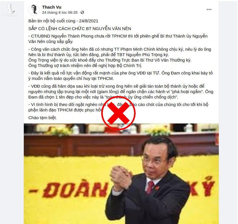 Không có chuyện “Sắp có lệnh cắt chức Bí thư Nguyễn Văn Nên”