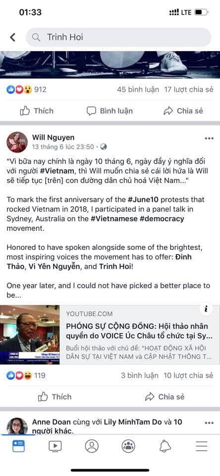 Ngựa quen đường cũ, Will Nguyễn lộ mặt là tay chân của Voice chống Việt Nam!