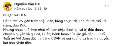 Nguyễn Văn Đài lại cắn càn