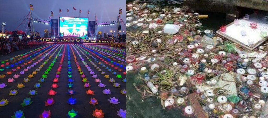 Thả 30.000 hoa đăng trên biển: Đừng nhân danh Phật pháp, báo hiếu để hủy hoại môi trường!