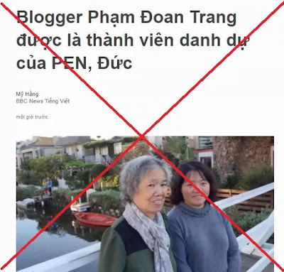 Tổ chức PEN cổ súy cho các hành vi vi phạm pháp luật của blogger Đoan Trang