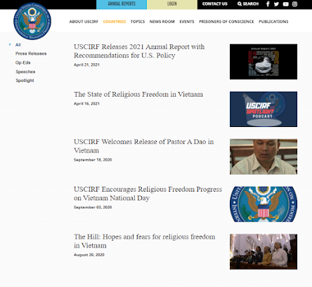 USCIRF - tổ chức lợi dụng tự do tôn giáo để chống phá Việt Nam