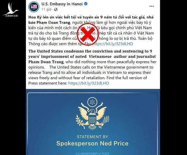 Vài lời gửi Đại sứ quán Mỹ tại Việt Nam về vụ án của Phạm Đoan Trang