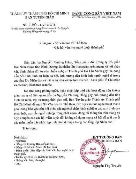 Viết lại cho rõ về Công văn 640 của Ban Tuyên giáo TP Hồ Chí Minh