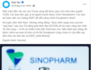 Việt Tân và đám dân chủ cuội đang tìm cách phá hoại chiến lược Vaccine của Việt Nam