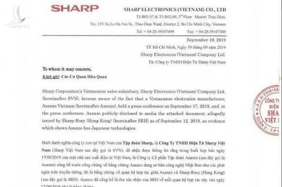 Tập đoàn Sharp Nhật Bản sẽ kiện Asanzo vì giả mạo bằng chứng