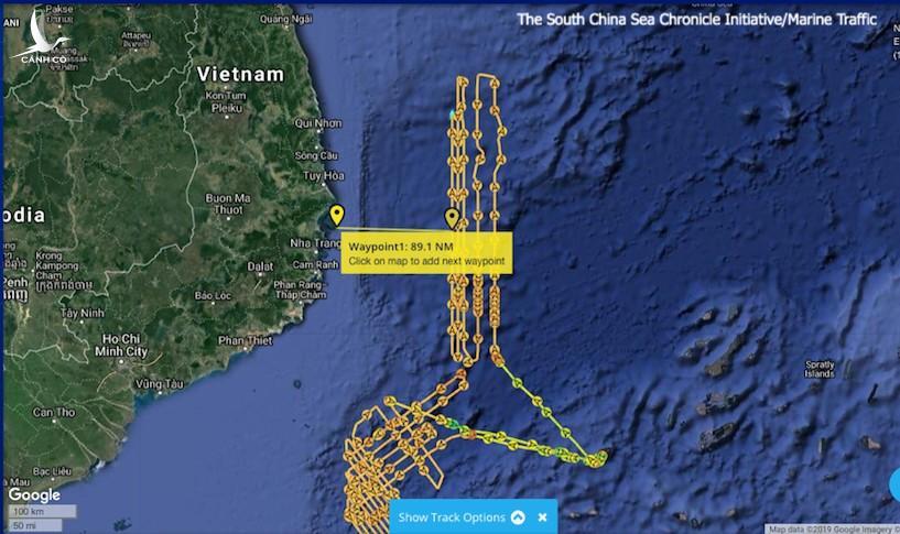 Tàu Hải Dương 8 thách thức tiến vào cách bờ biển Nha Trang 89 hải lý