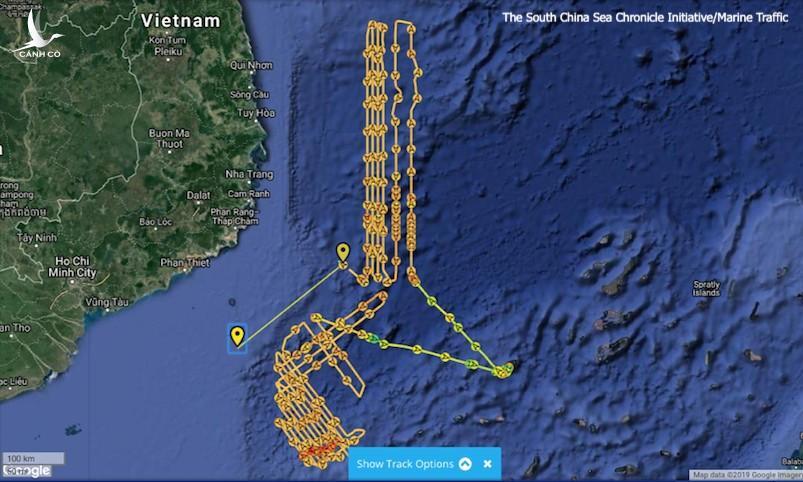 Tàu Hải Dương 8 Trung Quốc thách thức đi sâu bất thường vào phía biển Cam Ranh