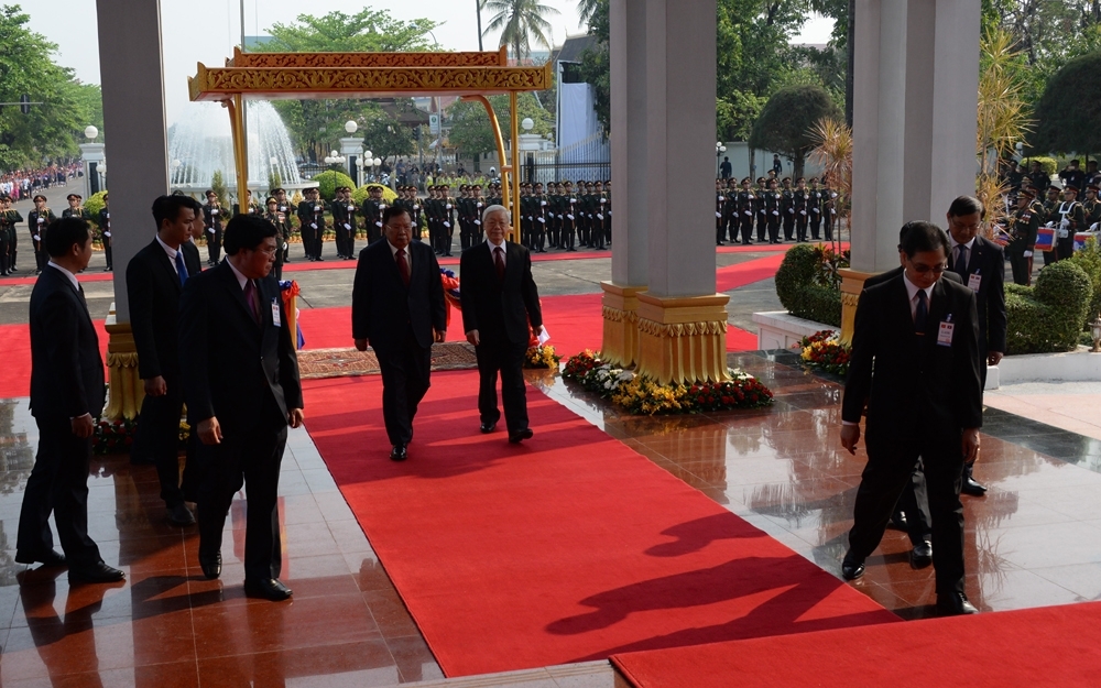 Tổng Bí thư, Chủ tịch nước Nguyễn Phú Trọng hội đàm với Tổng Bí thư, Chủ tịch nước Lào