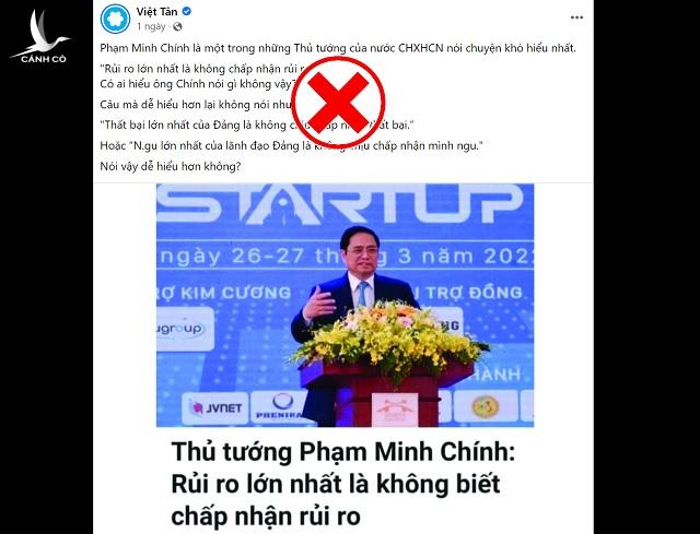 Một bình luận vô văn hóa nhằm hạ thấp uy tín của Thủ tướng Phạm Minh Chính
