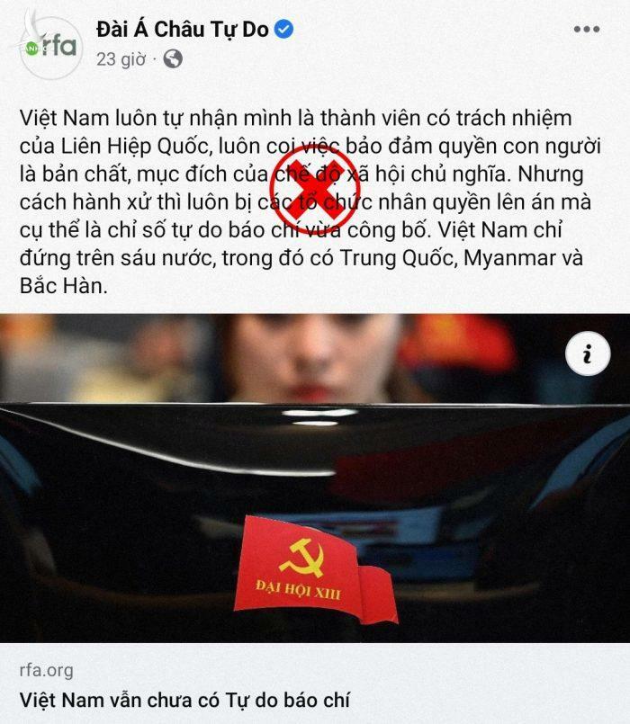 Hiện thực tự do báo chí của Việt Nam là cái tát thẳng mặt tổ chức nhà báo nói láo