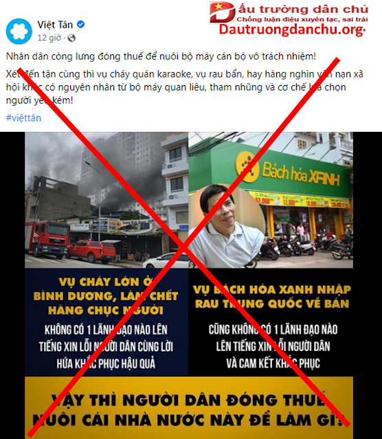 Việt tân lại dùng chiêu bài: ‘Thuế của dân’ và ‘Xin lỗi dân’ để kích động