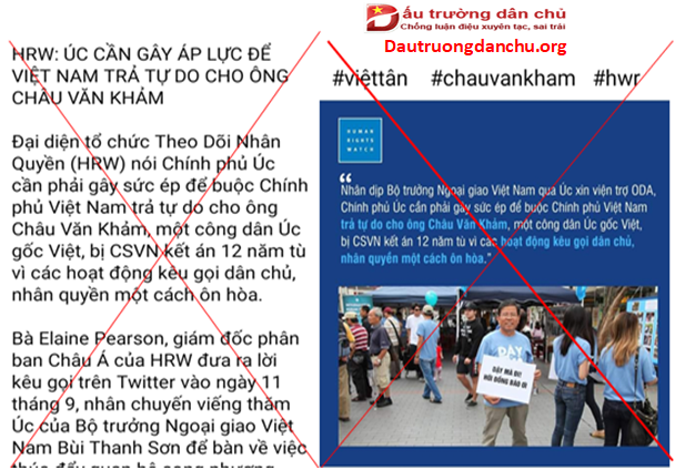 VIỆT TÂN VÀ HRW lợi vụ án Châu Văn Khảm để chống phá Đảng, Nhà nước Việt Nam
