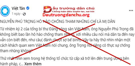 Thật nực cười cho cách xuyên tạc rất lố bịch của tổ chức Việt Tân