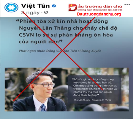 Việt Tân lại đào bới xuyên tạc về xét xử Nguyễn Lân Thắng