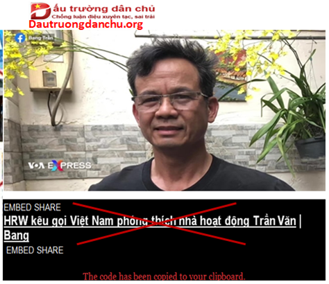 VOA cố tình bênh vực Trần Văn Bang